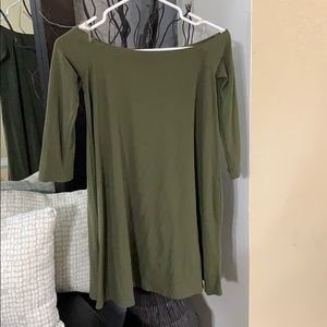 Olive Green off the shoulders dress